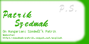 patrik szedmak business card